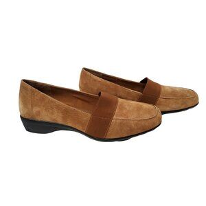 easy street womens 5th avenue plush brush leather slip on loafers size 8m.